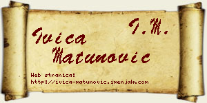 Ivica Matunović vizit kartica